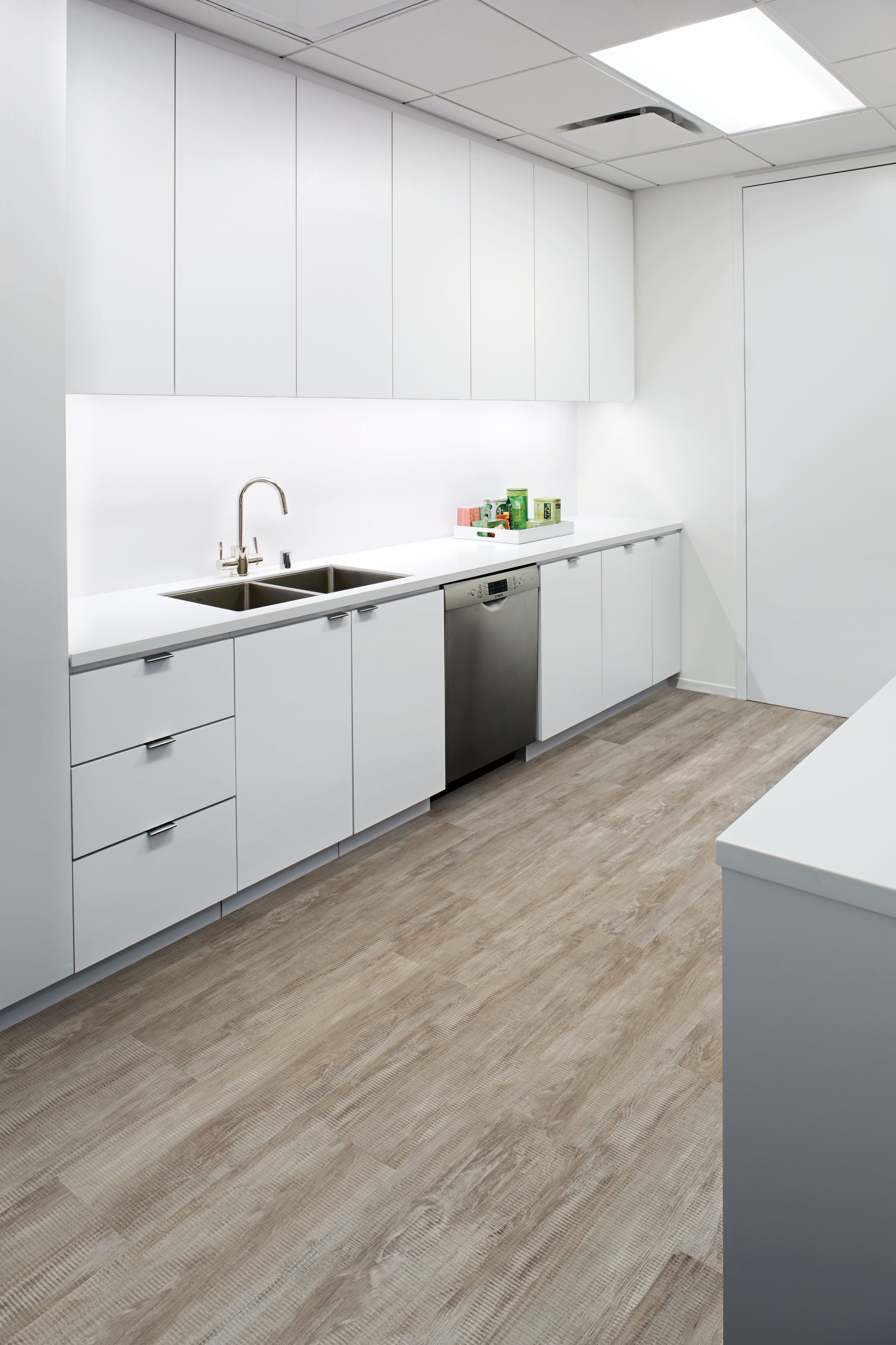 Interface Textured Woodgrains LVT in kitchen area with sink image number 13